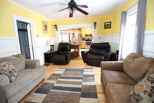Interior, Kitchen, Living room, Stainless Steel Appliances, Wood Texture Flooring