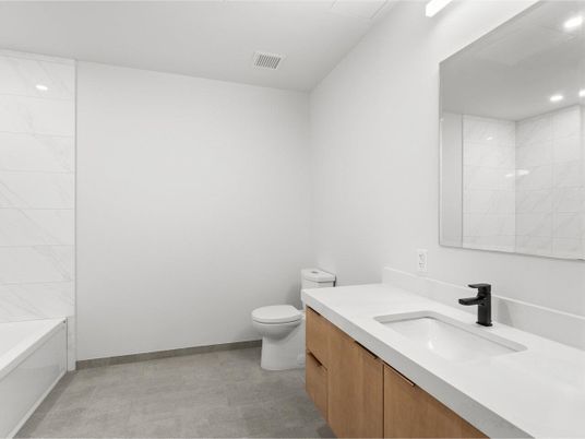 Bathroom, Interior, Marble Walls, Recessed Lighting