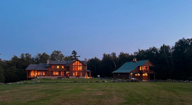 Backyard, Exterior, Facade, Solar Panels, Log Home