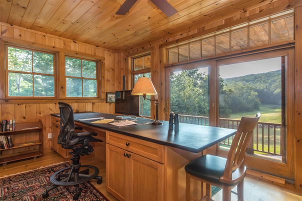 Home Office, Interior, Wooden Ceilings, Wood Texture Flooring, Wooden Walls