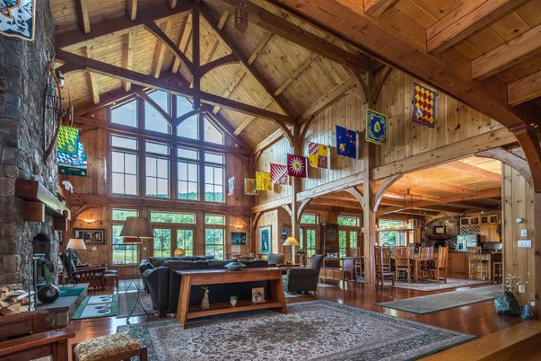 Dining room, Fireplace, Interior, Living room, Wooden Beams, Wooden Ceilings, Wood Texture Flooring, Wooden Walls