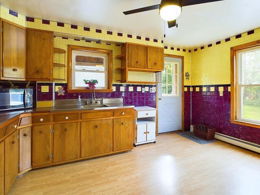 Interior, Kitchen, Wood Texture Flooring