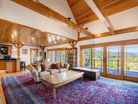 Interior, Living room, Recessed Lighting, Wooden Beams, Wooden Ceilings, Wood Texture Flooring