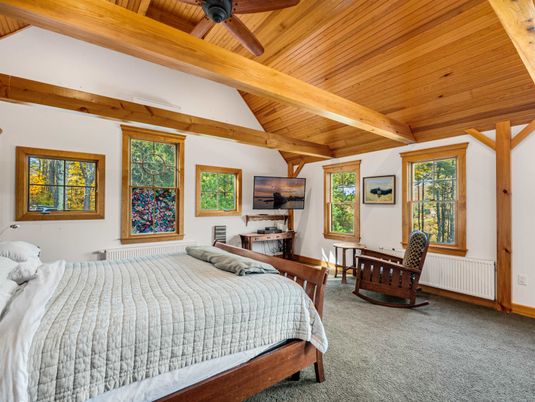 Bedroom, Interior, Wooden Beams, Wooden Ceilings