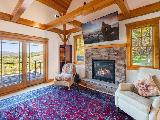 Fireplace, Interior, Wooden Beams