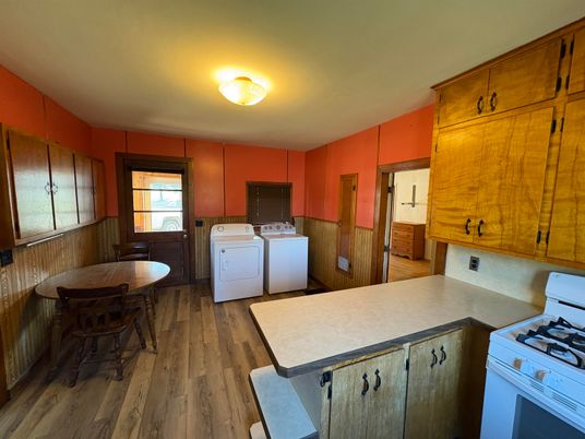 Interior, Washer, Wood Texture Flooring