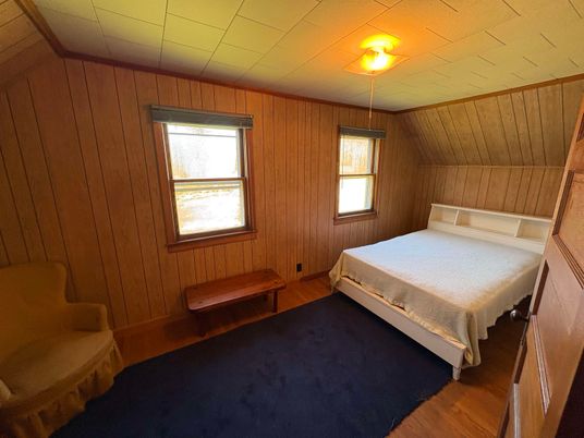 Bedroom, Interior, Wood Texture Flooring, Wooden Walls
