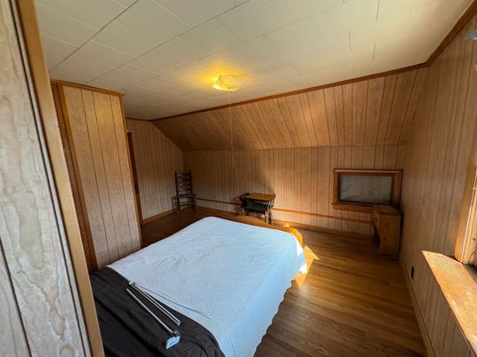 Bedroom, Interior, Wood Texture Flooring, Wooden Walls
