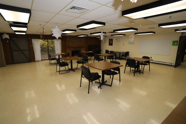 Dining room, Interior, Recessed Lighting, Wooden Walls