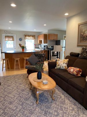 Interior, Kitchen, Living room, Recessed Lighting, Wood Texture Flooring