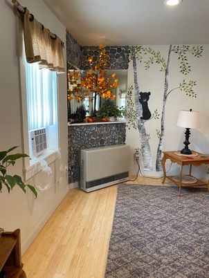 Fireplace, Fitness Equipment, Interior, Recessed Lighting, Wood Texture Flooring