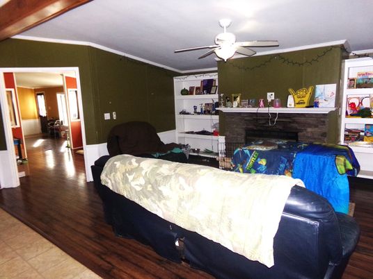 Bedroom, Fireplace, Interior, Wood Texture Flooring