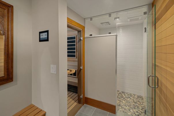 Bathroom, Glass Shower, Interior, Sauna Room