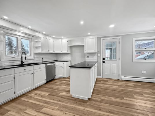 Interior, Kitchen, Recessed Lighting, Wood Texture Flooring