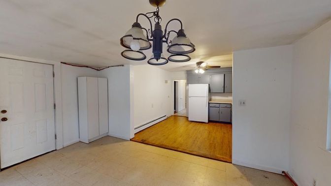 Chandelier, Empty room, Interior, Wood Texture Flooring
