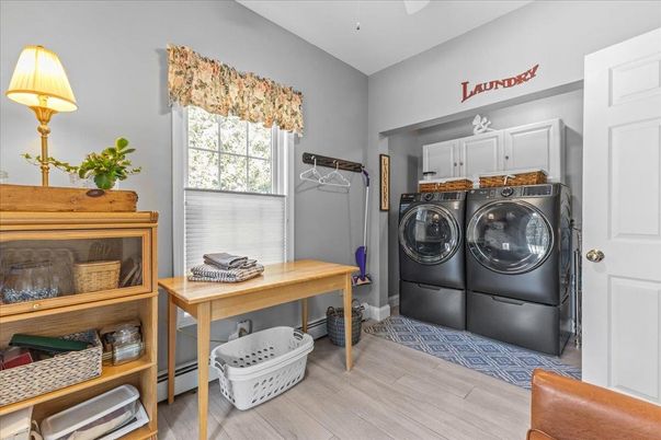 Interior, Washer, Wood Texture Flooring