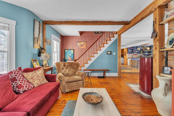 Interior, Living room, Wooden Beams, Wood Texture Flooring