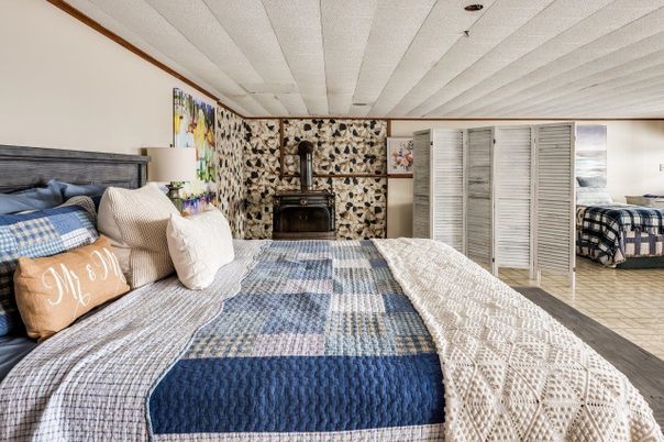 Bedroom, Fireplace, Interior