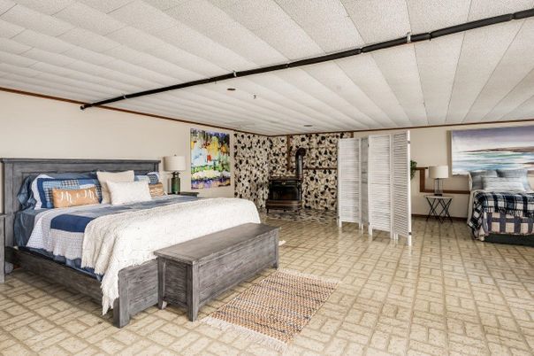Bedroom, Fireplace, Interior