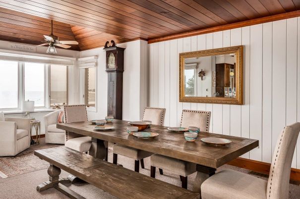 Dining room, Interior, Wooden Ceilings