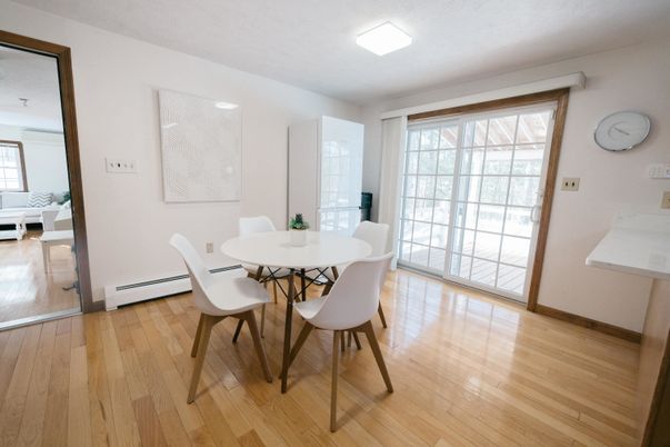 Dining room, Interior, Wood Texture Flooring