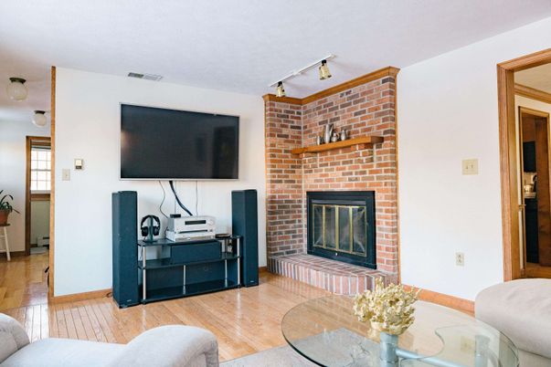 Fireplace, Interior, Stone Walls, Wood Texture Flooring