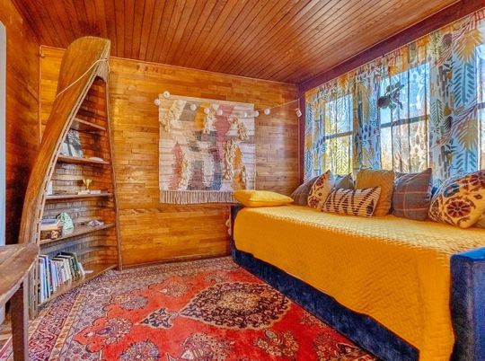 Bedroom, Interior, Wooden Ceilings, Wooden Walls