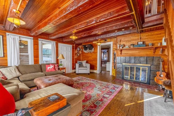Fireplace, Interior, Living room, Wooden Beams, Wooden Ceilings, Wood Texture Flooring, Wooden Walls