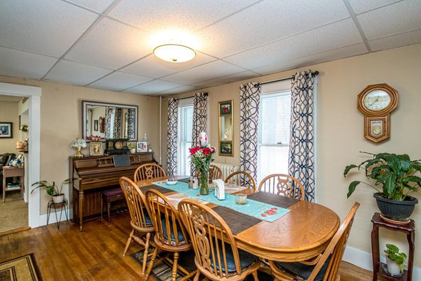 Dining room, Interior, Piano, Wood Texture Flooring