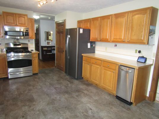 Interior, Kitchen, Stainless Steel Appliances, Wood Texture Flooring