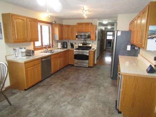 Interior, Kitchen, Stainless Steel Appliances, Tile Countertops