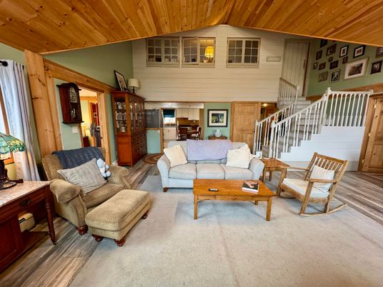 Interior, Kitchen, Living room, Wooden Ceilings, Wood Texture Flooring