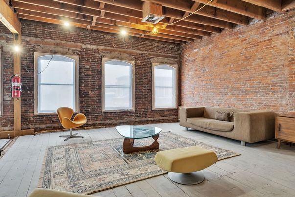 Interior, Living room, Stone Walls, Wooden Beams, Wood Texture Flooring