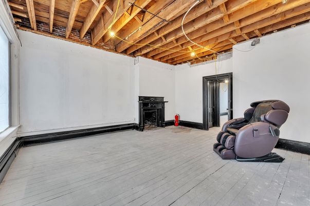 Fireplace, Fitness Equipment, Interior, Wooden Beams, Wooden Ceilings, Wood Texture Flooring