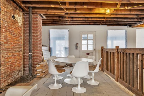 Dining room, Interior, Stone Walls, Wooden Beams, Wood Texture Flooring