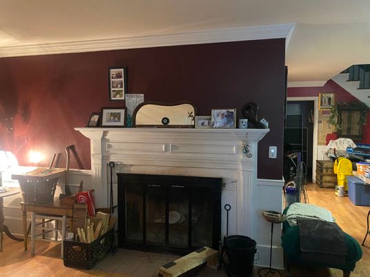 Fireplace, Interior, Wood Texture Flooring