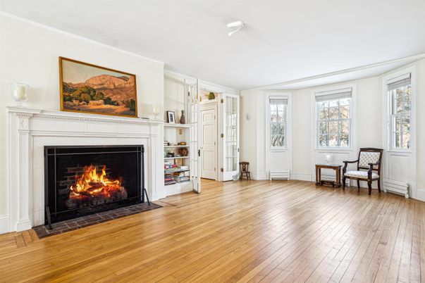 Fireplace, Interior, Wood Texture Flooring