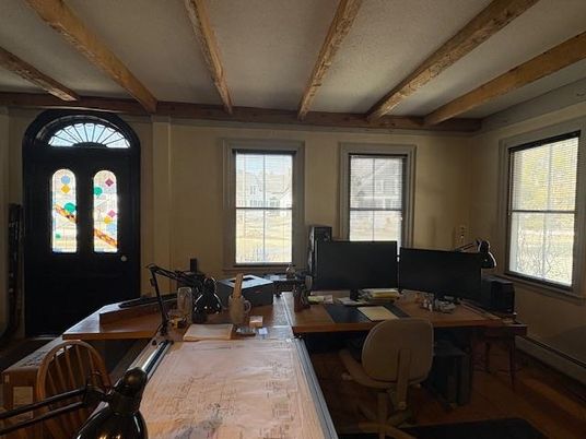 Home Office, Interior, Wooden Beams, Wood Texture Flooring