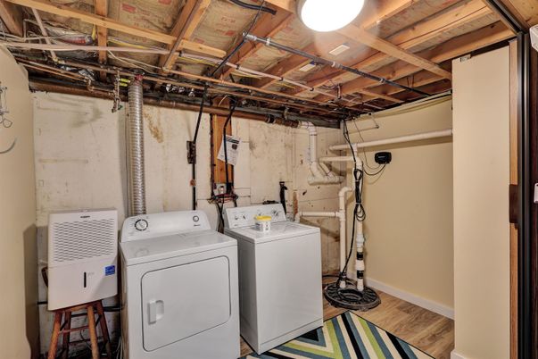 Interior, Utility Closets, Washer, Wooden Beams, Wood Texture Flooring