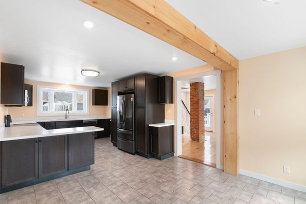 Interior, Kitchen, Recessed Lighting, Wood Texture Flooring