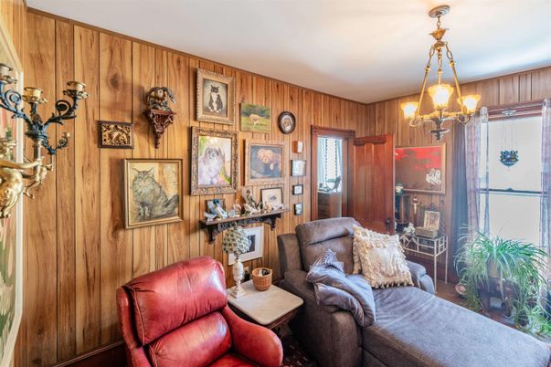 Chandelier, Interior, Living room, Wooden Walls