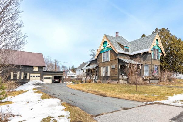 Attached, Detached Garage, Exterior, Facade, Queen Anne Victorian