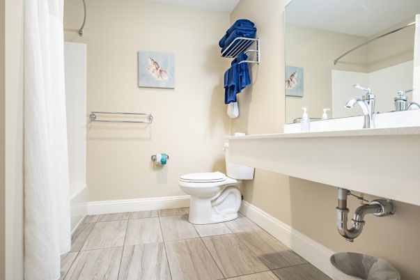 Bathroom, Interior, Wood Texture Flooring