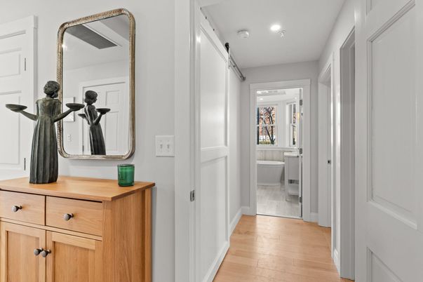 Bathroom, Interior, Recessed Lighting, Wood Texture Flooring