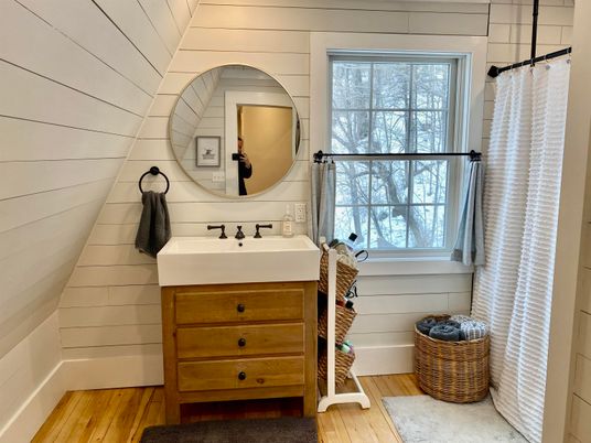 Bathroom, Interior, Wood Texture Flooring