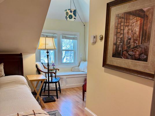 Bedroom, Interior, Pendant Lights, Wood Texture Flooring