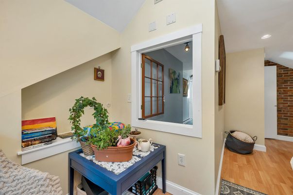 Interior, Recessed Lighting, Stone Walls, Wood Texture Flooring