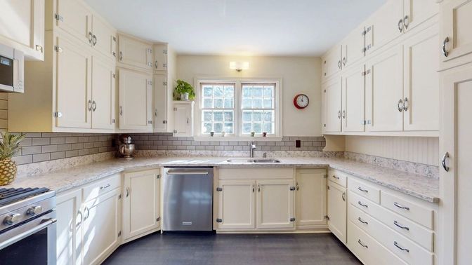 Interior, Kitchen, Stainless Steel Appliances, Wood Texture Flooring