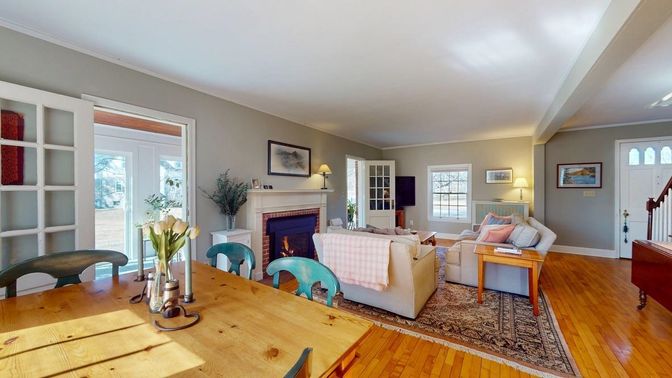 Fireplace, Interior, Living room, Wood Texture Flooring
