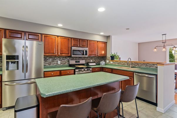 Interior, Kitchen, Pendant Lights, Recessed Lighting, Stainless Steel Appliances